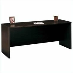 Bush Business Furniture U-Shape Wood Credenza Desk Set In Natural Cherry -CYMAX Sales 13245 1 L 2