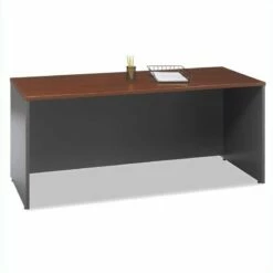 Bush Business Furniture U-Shape Wood Credenza Desk Set In Natural Cherry -CYMAX Sales 13249 1 L 2