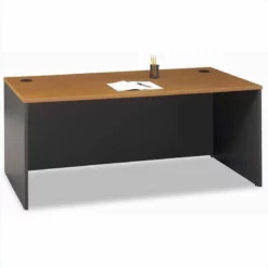 Bush Business Furniture Series C U-shape Desk And Credenza Set In Mocha Cherry -CYMAX Sales 13256 2 L 1