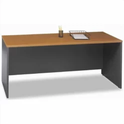 Bush Business Furniture Series C U-shape Desk And Credenza Set In Mocha Cherry -CYMAX Sales 13256 3 L 1
