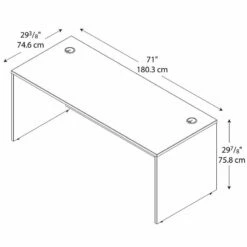 Series C 72W X 30D Office Desk In Mahogany - Engineered Wood -CYMAX Sales 13455 3 L