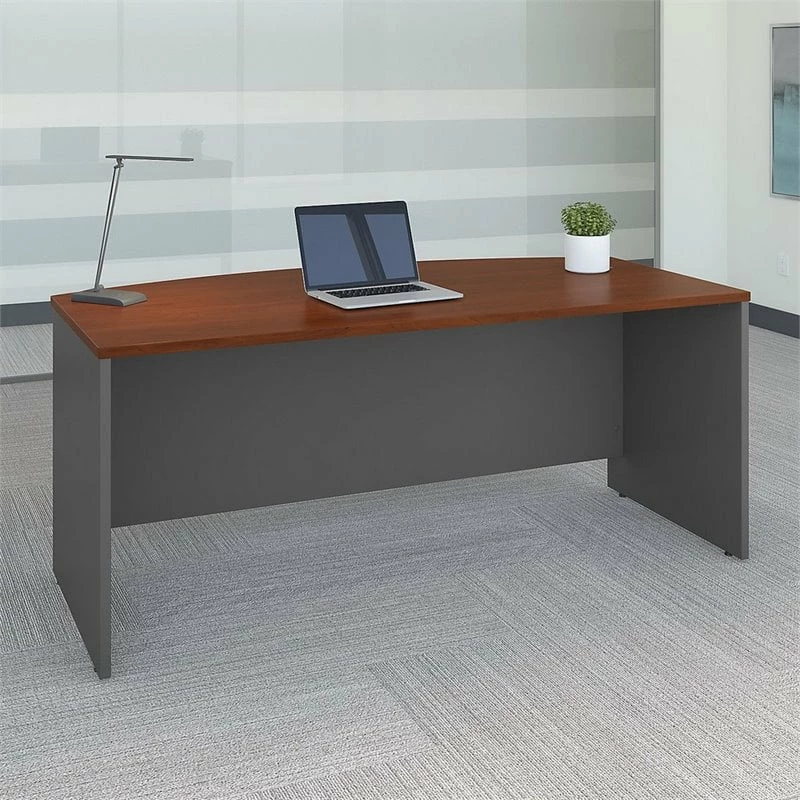 Series C 72" Bow Front Desk Shell In Mahogany - Engineered Wood 16 Series C 72" Bow Front Desk Shell In Mahogany - Engineered Wood - Image 14