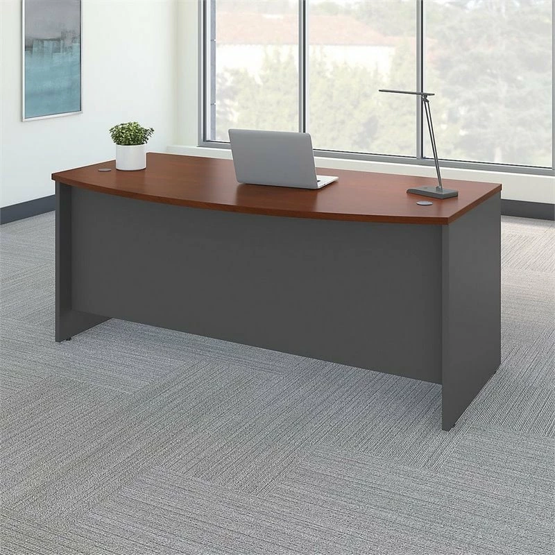 Series C 72" Bow Front Desk Shell In Mahogany - Engineered Wood 17 Series C 72" Bow Front Desk Shell In Mahogany - Engineered Wood - Image 15