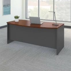 Bush Business Furniture Series C 72" Bow Front Desk Shell Mocha Cherry -CYMAX Sales 13467 2 L