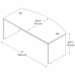 Series C 72" Bow Front Desk Shell In Mahogany - Engineered Wood 39 Series C 72" Bow Front Desk Shell In Mahogany - Engineered Wood -CYMAX Sales 13467 5 L 1