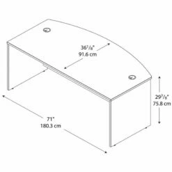 Bush Business Furniture Series C 72" Bow Front Desk Shell In Natural Cherry -CYMAX Sales 13467 5 L 2