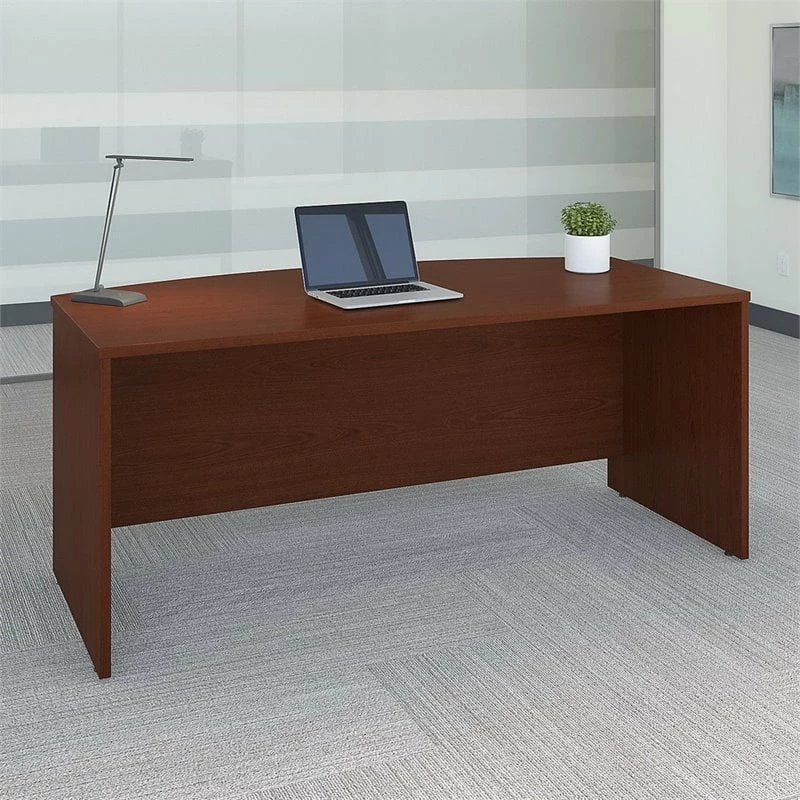 Series C 72" Bow Front Desk Shell In Mahogany - Engineered Wood 10 Series C 72" Bow Front Desk Shell In Mahogany - Engineered Wood - Image 8