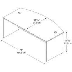 Bush Business Furniture Series C 72" Bow Front Desk Shell In Natural Cherry -CYMAX Sales 13468 4 L 2