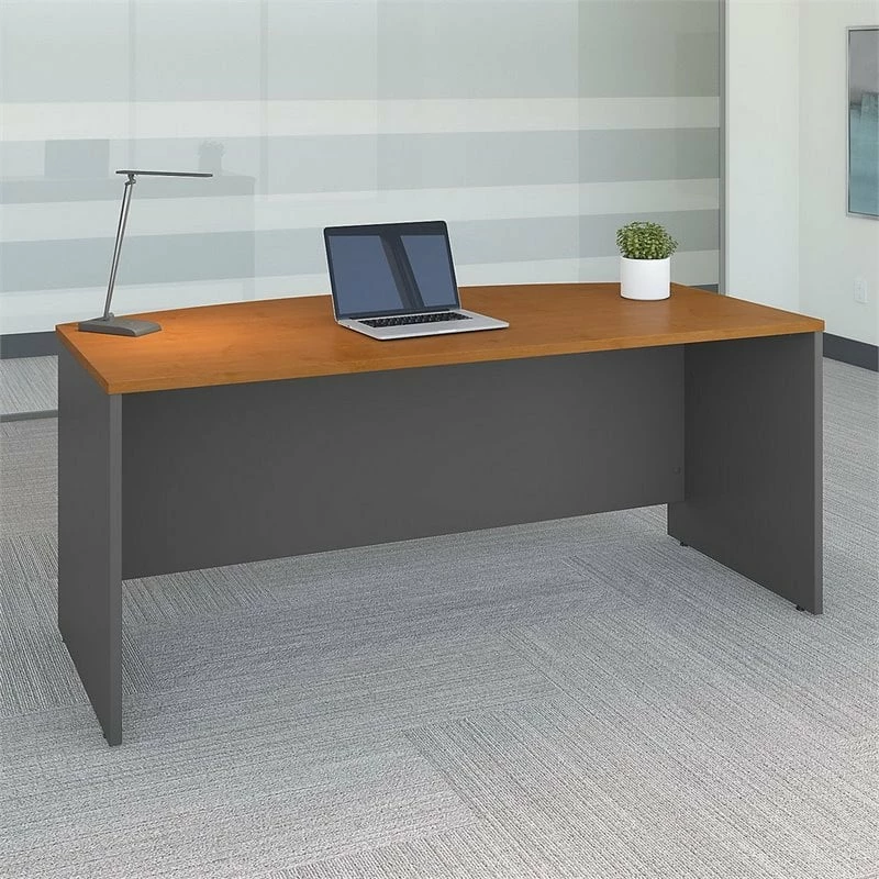 Series C 72" Bow Front Desk Shell In Mahogany - Engineered Wood 4 Series C 72" Bow Front Desk Shell In Mahogany - Engineered Wood - Image 2