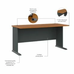 Series A 60W Office Desk In Hansen Cherry And Galaxy - Engineered Wood -CYMAX Sales 13721 7 L