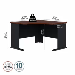 Series A 48W Corner Desk In Natural Cherry And Slate - Engineered Wood -CYMAX Sales 13727 13 L