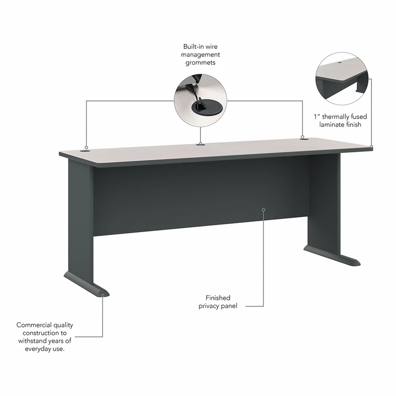 Series A 72W Office Desk In Slate And White Spectrum - Engineered Wood 8 Series A 72W Office Desk In Slate And White Spectrum - Engineered Wood - Image 6