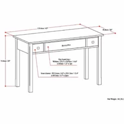 Simpli Home Avalon 47" Solid Wood Writing Desk In White 29 Simpli Home Avalon 47" Solid Wood Writing Desk In White -CYMAX Sales 1377555 7 L