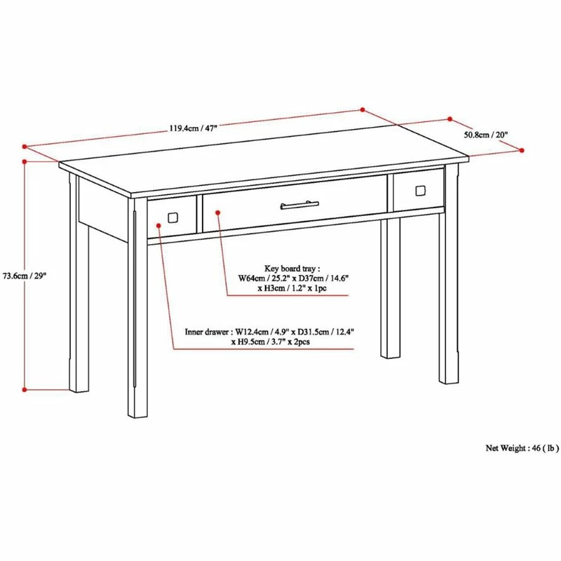 Simpli Home Avalon 47" Solid Wood Writing Desk In White 10 Simpli Home Avalon 47" Solid Wood Writing Desk In White - Image 8