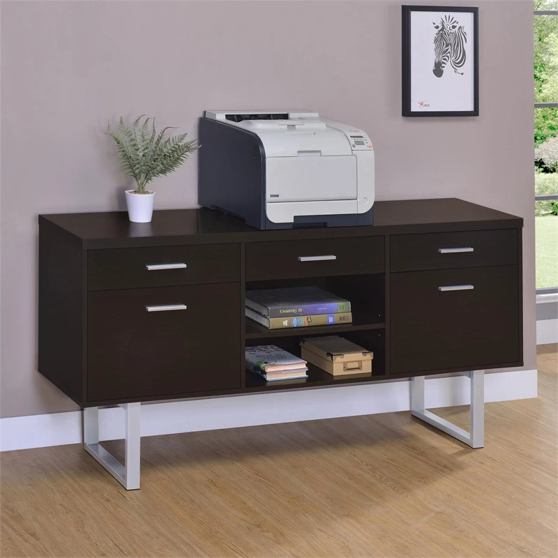 Coaster Lawtey Modern Wood 5-drawer Credenza With Adjustable Shelf Cappuccino 4 Coaster Lawtey Modern Wood 5-drawer Credenza With Adjustable Shelf Cappuccino - Image 2