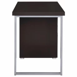 Coaster Brennan Modern 3-Drawer Wood Office Desk In Cappuccino And Silver -CYMAX Sales 1404776 6 L 1