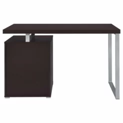 Coaster Brennan Modern 3-Drawer Wood Office Desk In Cappuccino And Silver -CYMAX Sales 1404776 7 L 1