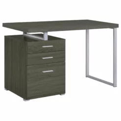 Coaster Brennan Modern 3-Drawer Wood Office Desk In Cappuccino And Silver -CYMAX Sales 1404777 10 L 1