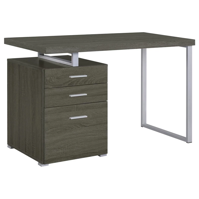 Coaster Brennan 3-Drawer Wood Office Desk Weathered Gray And Silver 11 Coaster Brennan 3-Drawer Wood Office Desk Weathered Gray And Silver - Image 9