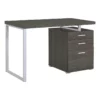 Coaster Brennan 3-Drawer Wood Office Desk Weathered Gray And Silver
