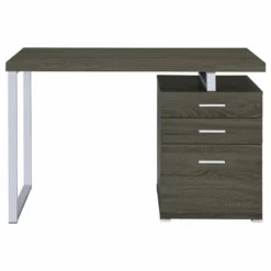 Coaster Brennan Modern 3-Drawer Wood Office Desk In Cappuccino And Silver -CYMAX Sales 1404777 4 L 1