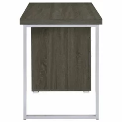 Coaster Brennan Modern 3-Drawer Wood Office Desk In Cappuccino And Silver -CYMAX Sales 1404777 6 L 1