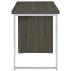 Coaster Brennan 3-Drawer Wood Office Desk Weathered Gray And Silver 26 Coaster Brennan 3-Drawer Wood Office Desk Weathered Gray And Silver -CYMAX Sales 1404777 6 L