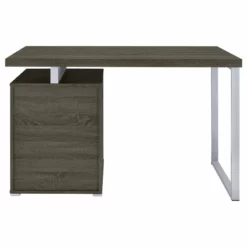 Coaster Brennan Modern 3-Drawer Wood Office Desk In Cappuccino And Silver -CYMAX Sales 1404777 7 L 1