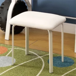 Furniture Of America Ramirez Traditional Metal Kids Desk With Stool In White -CYMAX Sales 1445755 3 L