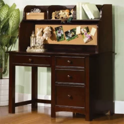 Furniture Of America Dimanche Transitional Solid Wood Kids Desk In Dark Walnut -CYMAX Sales 1445996 1 L