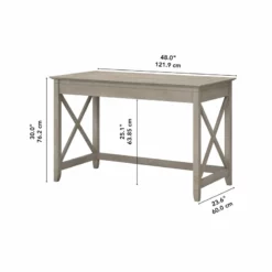 Bush Furniture Key West 48W Writing Desk In Pure White Oak -CYMAX Sales 1453744 9 L 1