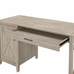 Key West 54W Computer Desk With Storage In Linen White Oak - Engineered Wood -CYMAX Sales 1453745 12 L 2