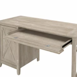 Key West 54W Computer Desk With Storage In Linen White Oak - Engineered Wood -CYMAX Sales 1453745 13 L 2