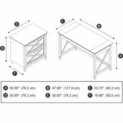 Bush Furniture Key West 48W Writing Desk With Lateral File Cabinet In Gray -CYMAX Sales 1453753 8 L 1