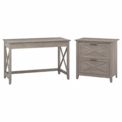 Key West 48W Desk With Lateral File Cabinet In Reclaimed Pine - Engineered Wood -CYMAX Sales 1453753 L