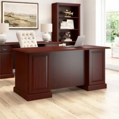 Kathy Ireland Office By Bennington Credenza In Harvest Cherry -CYMAX Sales 1460481 10 L