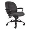 Pemberly Row Contemporary Fabric Big And Tall Arm Office Chair In Black