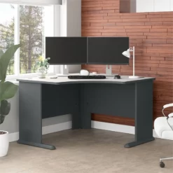 Series A 48W Corner Desk In Natural Cherry And Slate - Engineered Wood -CYMAX Sales 14620 4 L
