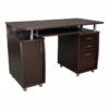 Pemberly Row 48" Transitional Wood Super Storage Computer Desk In Chocolate -CYMAX Sales 1462028 10 L