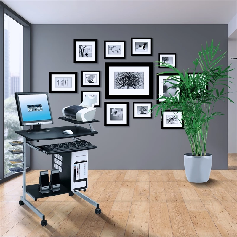 Pemberly Row Wood Top Computer Work Station In Graphite 8 Pemberly Row Wood Top Computer Work Station In Graphite - Image 6