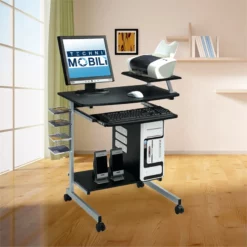 Pemberly Row Wood Top Computer Work Station In Graphite 33 Pemberly Row Wood Top Computer Work Station In Graphite -CYMAX Sales 1462181 24 L