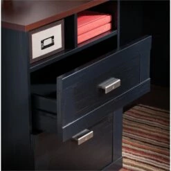 Pemberly Row Modern Engineered Wood Corner Computer Desk In Antique Black -CYMAX Sales 1463126 11 L