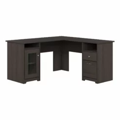 Pemberly Row 60" Transitional Engineered Wood L-Computer Desk In Harvest Cherry -CYMAX Sales 1463502 8 L 1