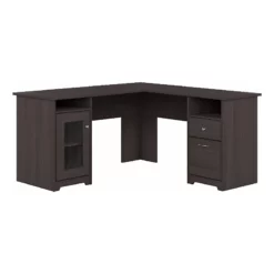 Pemberly Row 60" Modern Engineered Wood L Shaped Computer Desk In Espresso Oak -CYMAX Sales 1463502 8 L
