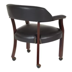 Traditional Visitor Chair In Jamestown Oxblood Red Vinyl And Mahogany Finish 16 Traditional Visitor Chair In Jamestown Oxblood Red Vinyl And Mahogany Finish -CYMAX Sales 1463726 4 L