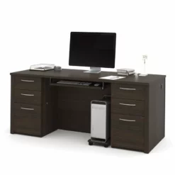 Bestar Embassy 71" Executive Desk In Dark Chocolate