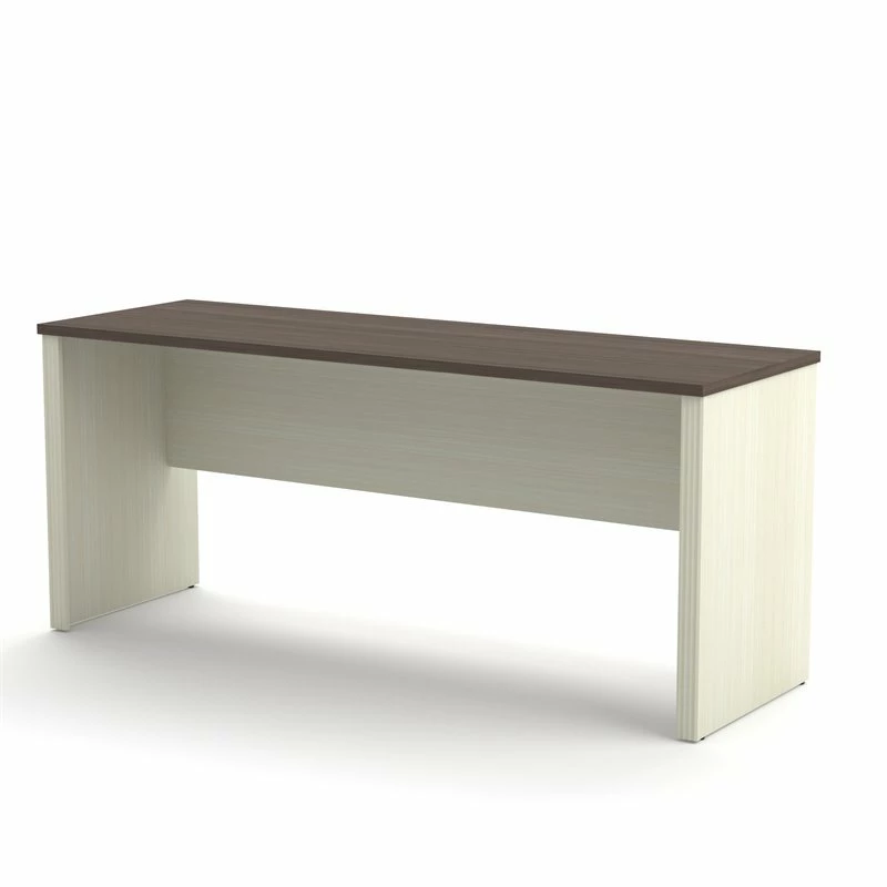Bestar Prestige Plus Credenza Desk In Bark Gray And Slate 3 Bestar Prestige Plus Credenza Desk In Bark Gray And Slate