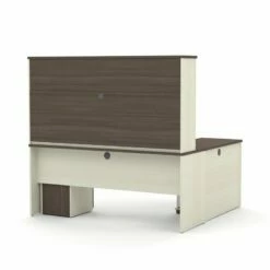 Bestar Prestige Plus L-Desk With Hutch In White Chocolate And Antigua -CYMAX Sales 1464199 2 L