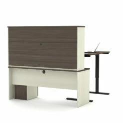 Bestar Prestige Plus Height Adjustable L-Desk In White Chocolate -CYMAX Sales 1464205 2 L