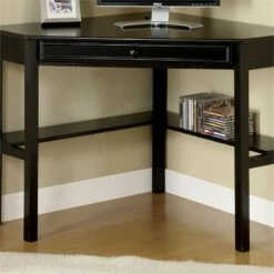 Furniture Of America Jamel Wood 1-Shelf Corner Computer Desk In Black -CYMAX Sales 1465806 4 L